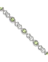 Sterling Silver Diamond & Peridot Bracelet