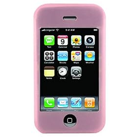 Silicone Skin Cover Case For Apple iPhone 4GB / 8GB Smart Phone MP3 (Pink)