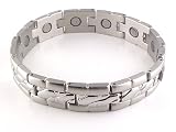 Silver Stainless Steel Link Magnetic Bracelet #42S 8