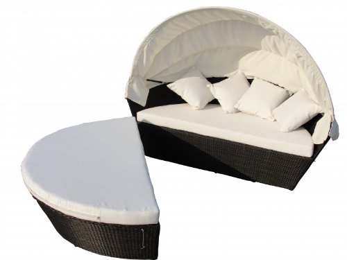 Edle Rattan Sonnenliege Sonneninsel Gartenmöbel 9010