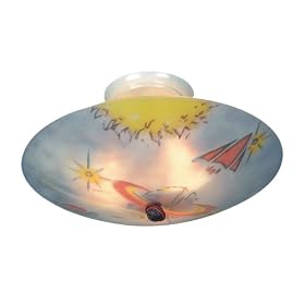 Landmark 201-GE Kidshine 3-Light Semi-Flush Mount, 6-Inch