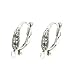 2 pcs .925 Sterling Silver Leverback Earwire Cz Crystal Dangle Earrings Connector / Findings / Bright