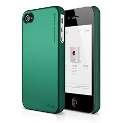 elago S4 Slim Fit 2 Case for iPhone 4/4S - Semigloss Metalic Green + HD Professional Extreme Clear film