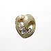 Gold-multicolor Plated Heart Crystal 2 In 1 Scarf Brooch Pin