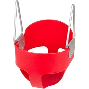 High Back Full Bucket Toddler Infant Swing Seat - Seat Only, Red with SSS logo Sticker