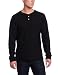 Gramicci Men's Laurel Canyon Henley Long Sleeve Knit,Black ,Medium