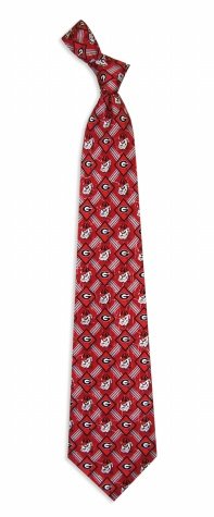 Georgia Bulldogs Print Silk Necktie - Pattern 3