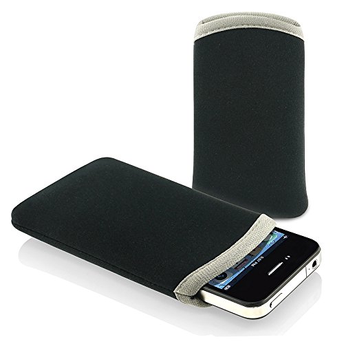eForCity Insten Soft Pouch Compatible with Apple iPhone 4S - Retail Packaging - Black