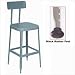 24 Stool-Steel Seat and Back (Black Rubber Feet) (Set of 2) Stool Color: Wedgewood Blue