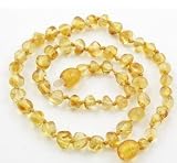 Baltic Amber Baby Teething Necklace - Round Honey Lemon