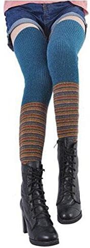 Women Fashion Over Knee High Lengthen Winter Cable Knit Crochet Leg Warmers