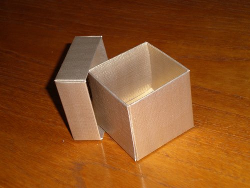 Gold Square Texured Favor Box, Includes Separate Lid, set of 10