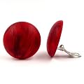 Schmuck Ohrclip, 30mm, Riss, rot-marmoriert-matt