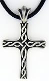 Celtic Irish Cross Pewter Pendant Necklace