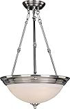 Maxim Lighting 5845MRSN Three Light Marble Glass Up Pendant, Satin Nickel [並行輸入品]