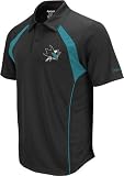 San Jose Sharks Reebok Black Trainer Performance Polo Shirt - XL