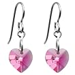 Titanium Heart October Birthstone Earrings Made with SWAROVSKI ELEMENTS