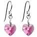 Titanium Heart October Birthstone Earrings Made with SWAROVSKI ELEMENTS