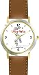 Habit 4 - Think Win-Win (English Text) - DELUXE TWO-TONE WATCH from THE 7 HABITS - WATCH COLLECTION BY WATCHBUDDY&reg; - Arabic Numbers - Brown Leather Strap-Size-Large ( Men's Size or Jumbo Women's Size )