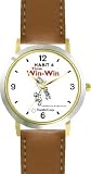 Habit 4 - Think Win-Win (English Text) - DELUXE TWO-TONE WATCH from THE 7 HABITS - WATCH COLLECTION BY WATCHBUDDY&reg; - Arabic Numbers - Brown Leather Strap-Size-Large ( Men's Size or Jumbo Women's Size )