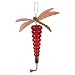 Sunset Vista Designs Enchanted Garden Collection Red Hummingbird Feeder with Dragonfly