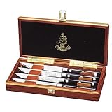 Messermeister Meridian Elite - Kullenschliff Steak Knife Set in Wood Box