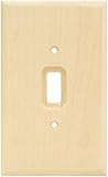 Brainerd 64673 Wood Square Single Toggle Switch Wall Plate / Switch Plate / Cover, Unfinished