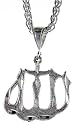 Sterling Silver 1" (25 mm) Diamond Cut Allah Pendant