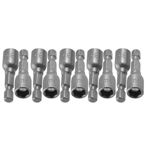 A12091100ux0358 1/4-Inch Shank Chrome-Vanadium Magnetic Hex Socket Nut Driver (10 Pieces