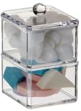 Danielle Square Acrylic Cotton Ball Holder, Two-Tier