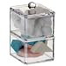Danielle Square Acrylic Cotton Ball Holder, Two-Tier