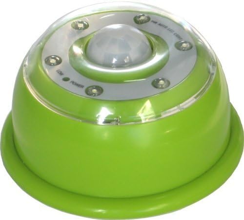 VOODSy Portable Battery Powered 6 LED Wireless Automatic Motion-sensing Night Light Lamp with a Built in Motion and Light Sensor Hallway Light Adjustable Brightness and Adjustable Light Timer (Green)