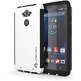 Droid Turbo Case, Ghostek Blitz Series for Motorola Droid Turbo XT1254 Slim Premium Protective Hybrid Impact Hard Cover Carrying Case With Attached Screen Protector | Lifetime Warranty Exchange | Rubberized Trim | Non-Slip Grip Smooth Matte Coat | Ultra Fit (White)