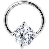 16 Gauge Clear Cubic Zirconia Round Closure Ring