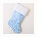 18.5" Baby Blue and White Organza Christmas Stocking with Snowflake Pattern