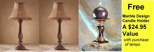 Leaf Motif Lamps with Beaded Lampshade (Set of 2)