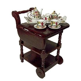Wooden Drop Leaf Tea Cart - Scaled for American Girl Dolls and 18 - 22 Dolls by The Queen's Treasures