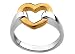 18K Gold and 925 Sterling Silver Two Tone High Polish Heart Ring