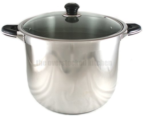 20 Quart (5 Gallon) Heavy Gauge 18/10 Stainless Steel Stock Pot w/ Lid