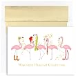 Fashionista Flamingos Tropical Christmas Cards -
