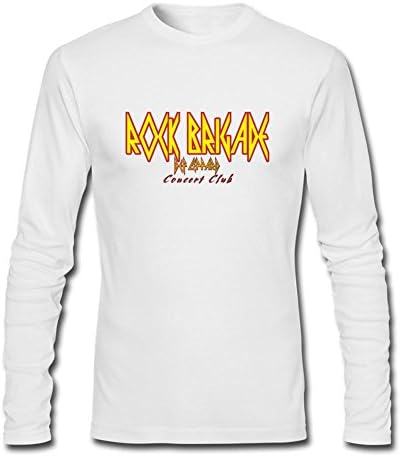 sqin Personalized Def Leppard Retro Active Long Sleeve T-Shirts for Mens 100% Cotton White L