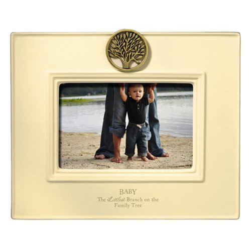 Grasslands Road Everyday Life Baby The Littlest Branch On the Family Tree Antique White Ceramic Frame, 4 by 6-Inch