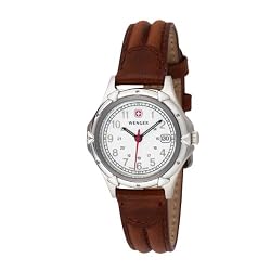 Wenger Women's 70200 Standard Issue White Dial Brown Leather Strap Watch