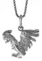 Sterling Silver 9/16 in. (14mm) Tall Chinese Zodiac Pendant for Year of the ROOSTER