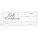 Adams Gift Certificate Book, Carbonless, Single Paper, 3.4 x 8 Inches, White, 2-Part, 25 Numbered Certificates Plus Store Sign (GFTC1)