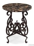 New Imax Stylish Round Marble Accent Table With Iron Detail Laden Legs High Quality Modern Design