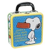 PEANUTS SNOOPY SQUARE TIN TOTE LUNCH BOX