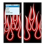 Red Neon Flames Design Decal Skin Sticker for Apple iPod nano 2G (2nd Generation) 2GB/ 4GB/ 8GB Player