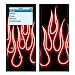 Red Neon Flames Design Decal Skin Sticker for Apple iPod nano 2G (2nd Generation) 2GB/ 4GB/ 8GB Player