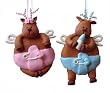 Pack Of 12 Baby Boy & Girl Angel Reindeer Christmas Ornaments